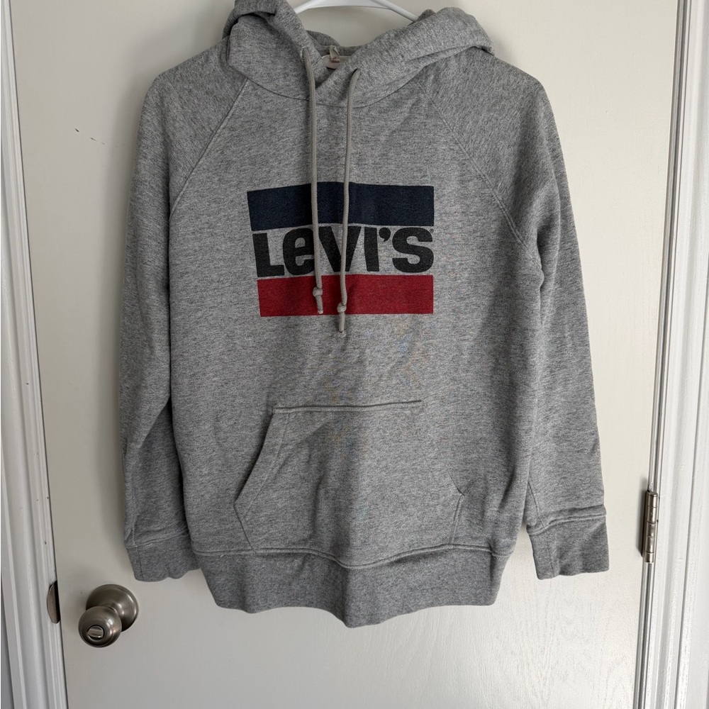 Levi's Gray Hoodie with Logo Design